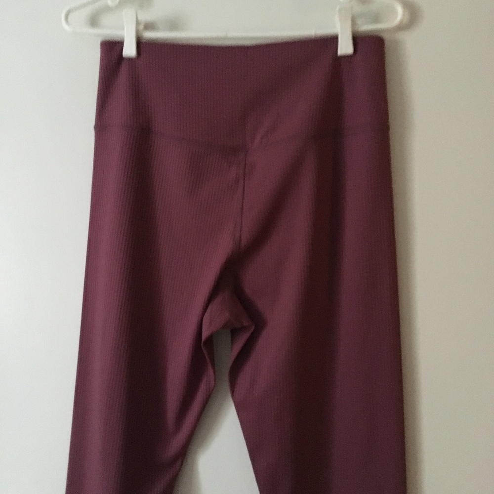 New GIRLFRIEND COLLECTIVE Goji Raspberry Ribbed High Rise Stretch Leggings L - Picture 5 of 6